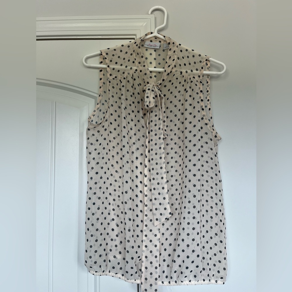 Sheer polka dot blouse